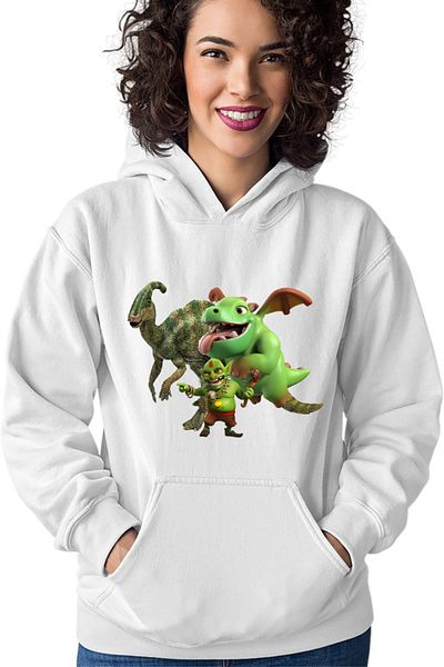 OEM Women's Hoodie Jurassic Park Clash of Clans Clash Royale Monsters