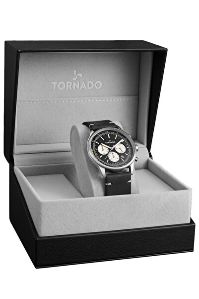 Tornado Classic Men's Multi Function Black Dial Watch - T24108-SLBB