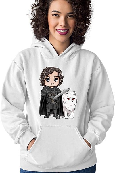 OEM Women's Hoodie Game of Thrones Wolf Chibi Fighter