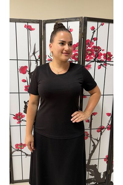 mardi exclusive Women's Plus Size Crew Neck Cotton Knitted T-Shirt