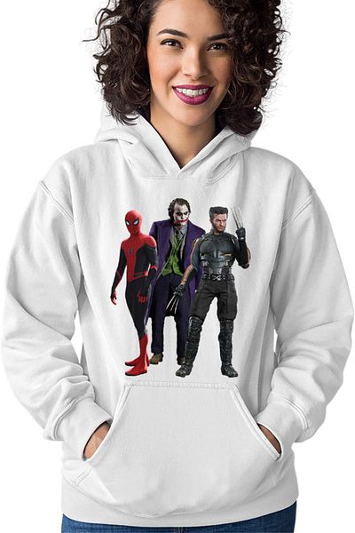 OEM Women's Hoodie Spiderman Wolverine Joker Marvel DC American Comics