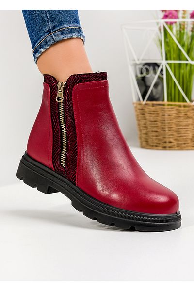 starlike Women's burgundy fur boots A179