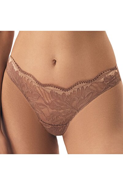 ESOTIQ Women's Classic Thong Panties with Decorative Floral Lace | Kavi