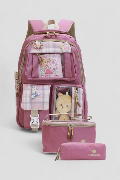 Relaxion 1395 Korean Style Unisex Children's Triple Set Primary School Backpack