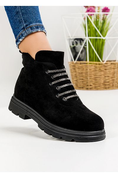 starlike Women's black fur boots A188