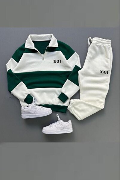 NO 601 Unisex Πράσινο Σετ Σετ Φόρμας με Στάντ Γιακά 601 με στάμπα