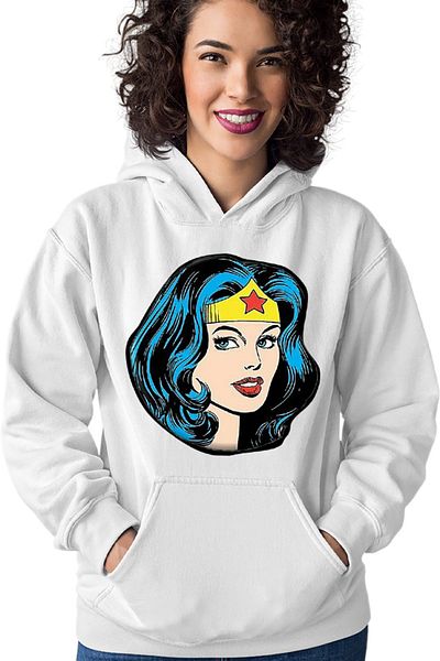 OEM Women's Hoodie Wonder Woman Head Beautiful Heroes Strong