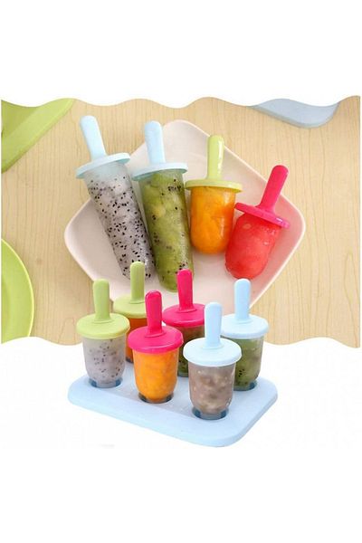 GLAITC Set of 6 Glaitc ice lolly molds, 11 x 17 x 12 xm, plastic, multicolor
