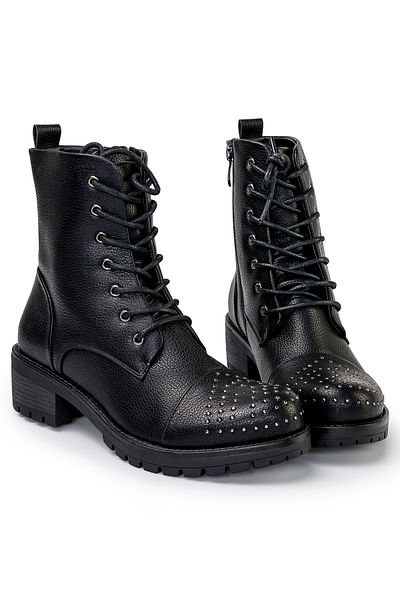 starlike Women's black fur boots A189