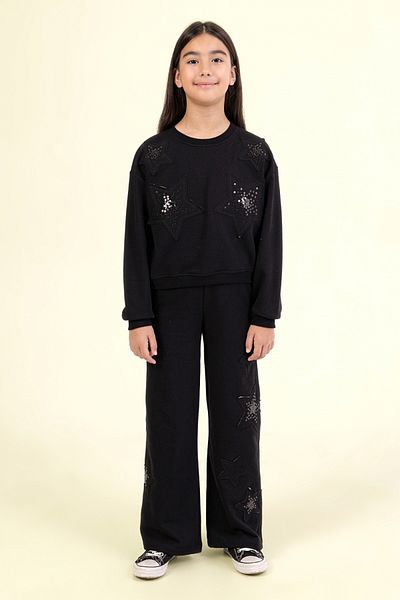 DMB BOYS & GIRLS Girl's Star Patterned Tracksuit Set Stone Embroidered 2-Piece Set