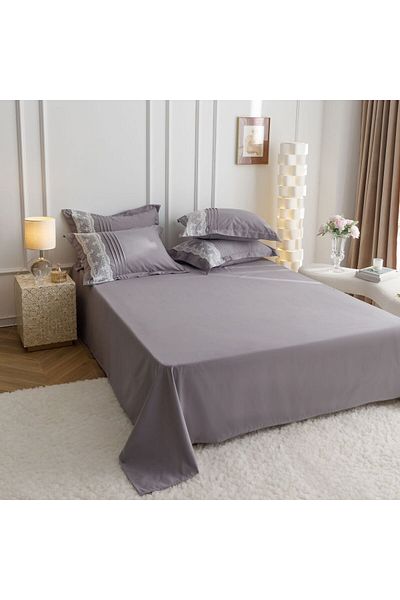 trendyhome Double Bed Linen, Soft Touch Fine Cotton, UNI, Light Grey, J11152
