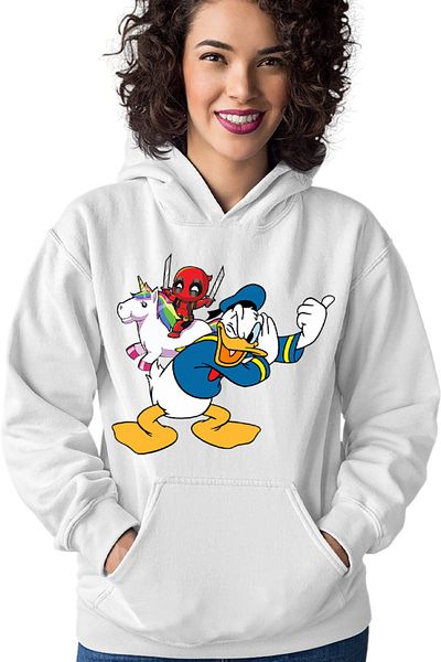 OEM Women's Hoodie Donald Duck DeadPool Marvel Universal Studios