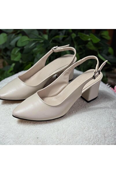 MEY Thick Heel Shoes with Belt on the Back M1056