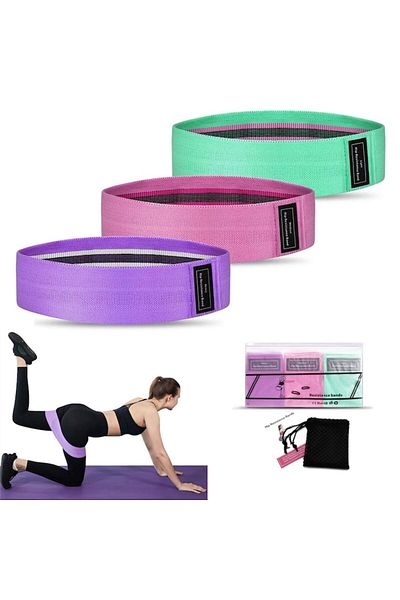 dalimag Set 3 benzi de rezistență TAIYUNWEI, 3 niveluri, pentru șolduri și fesieri, fitness, multicolore