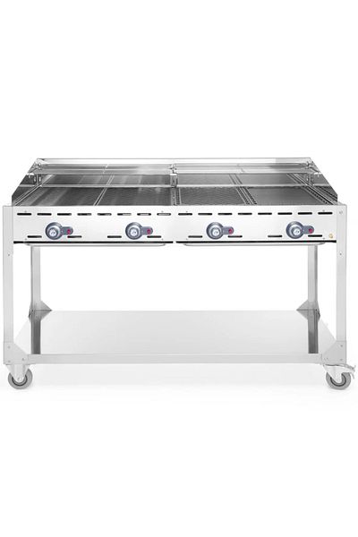 HENDI Grătar pe gaz Green Fire, 4 arzătoare, 22kW, mobil - 149614