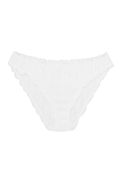 Bloovii Women's Brief Pointelle Cotton Romantic Girly Panties with Ruffle | Malesia