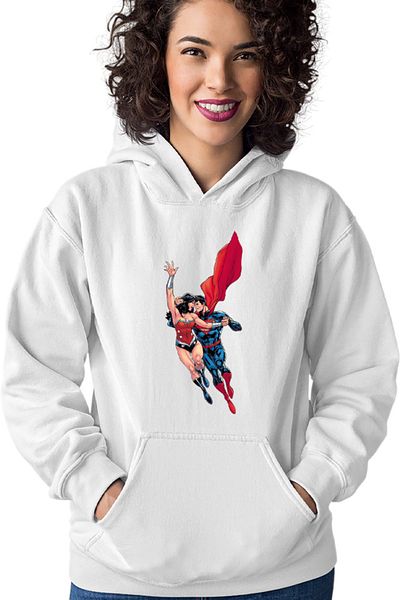 OEM Women's Hoodie Wonder Woman Superman Lovers Couple Romance