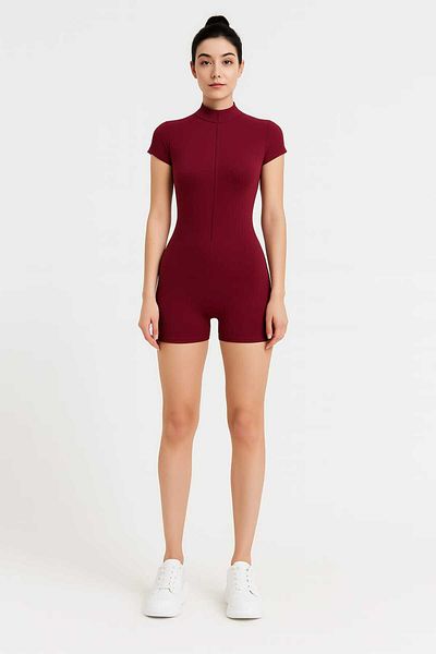 Maison La Femme Swimsuit Shorts Jumpsuit Zippered Sports Daily Use