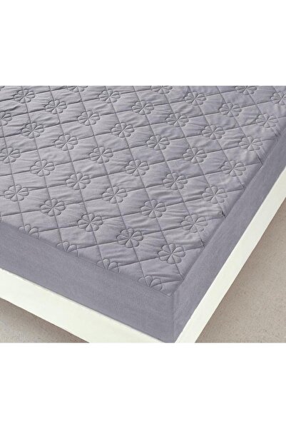 OEM Bed Cover and 2 Pillowcases, Quilted Velvet, 180X200cm, Light Gray