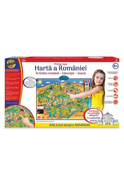 divendi-ro Electronic board game "Map of Romania", age 6+ years, 55x8x30.5cm, multicolor