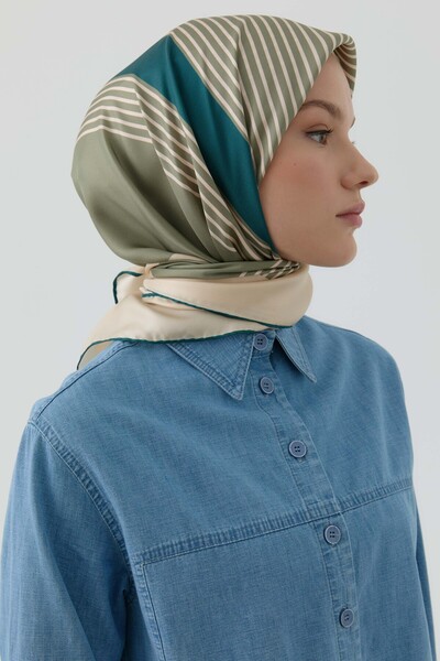 Tuğba Mana Twill İpek Eşarp - Çağla