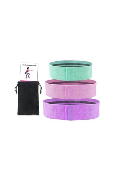 DECO Set 3 resistance bands for training, made of cotton and latex, for toning glutes and thighs, 3 resis