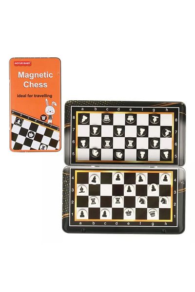 divendi-ro Chess board, with magnetic pieces, metal box, for children 4 years+, 32 pieces, multicolor