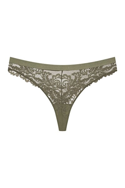 ESOTIQ Chiloți tanga clasici pentru femei cu plasă și dantelă florală decorativă | Lynn