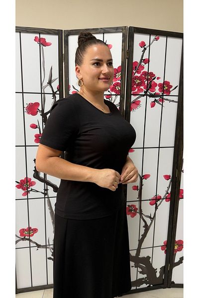mardi exclusive Women's Plus Size Crew Neck Cotton Knitted T-Shirt