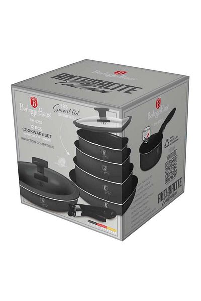 Berlinger Haus Titanium-coated cookware set, 12 pcs. Anthracite Collection