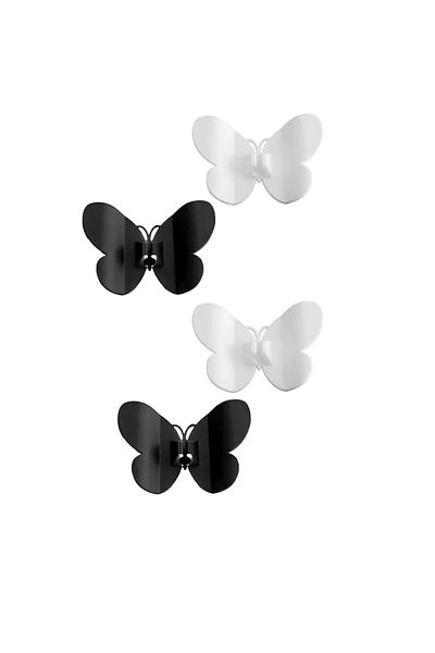 OEM Set of 4 self-adhesive organizers for household appliance cables, 10 x 7 cm, butterfly pattern, PP