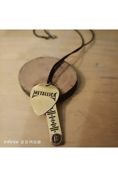 luffy design Metallica Pena Kolye Spotify Seti Sarı pirinç Lazer Kazıma