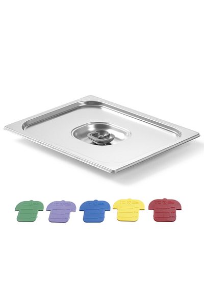 HENDI Pokrywka do pojemnika GN z kolorowymi klipsami Haccp GN1/4 265x162mm stal nierdzewna - 805244