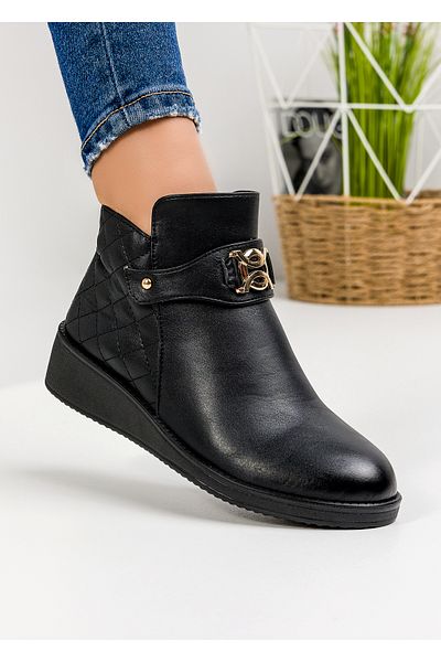 starlike Women's black fur boots A175