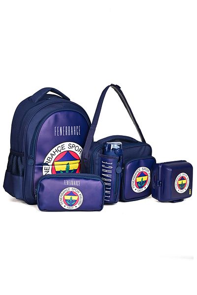 Fenerbahçe Licensed 5-Piece School Set (Backpack + Lunch Box + Pen Holder + Water Bottle + Food Container)