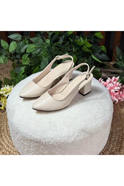 MEY Thick Heel Shoes with Belt on the Back M1056