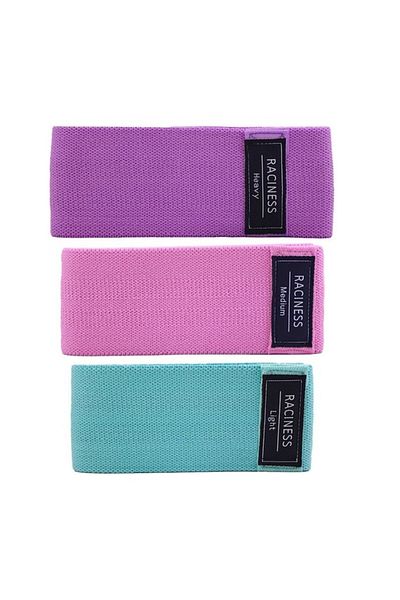 dalimag Set 3 benzi de fitness, Raciness, bumbac și elastomer împletit cu rezistență ușoară, medie și ridicată