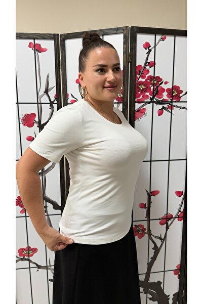 mardi exclusive Women's Plus Size Crew Neck Cotton Knitted T-Shirt