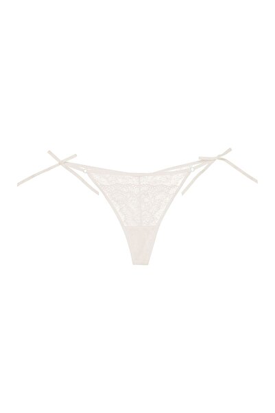 Bloovii Women's Side-Tie Thong Panties G-String Mesh with Floral Lace | Verina