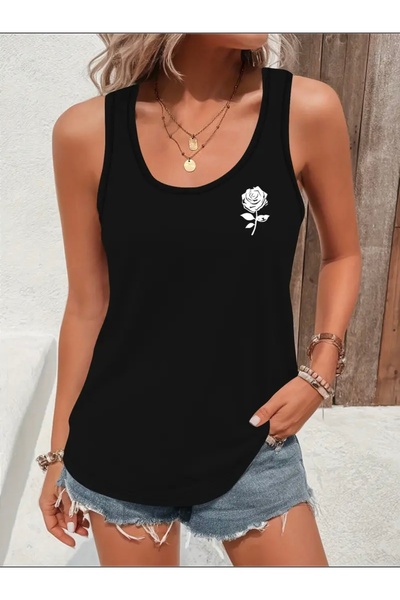 NOFLEN ΓΥΝΑΙΚΕΙΟ T-SHIRT MINIMAL ROSE PRINTED
