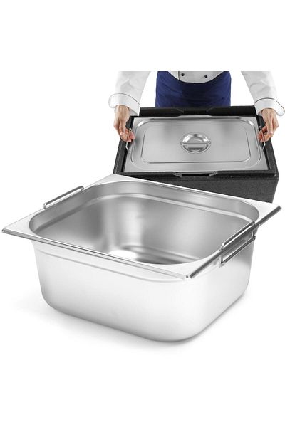 HENDI Pojemnik gastronomiczny GN 1/2 z chowanymi uchwytami 325x265x200mm 12.5L 817353