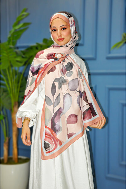 MSCARFS Iris Pattern Cotton Voile Silk Shawl