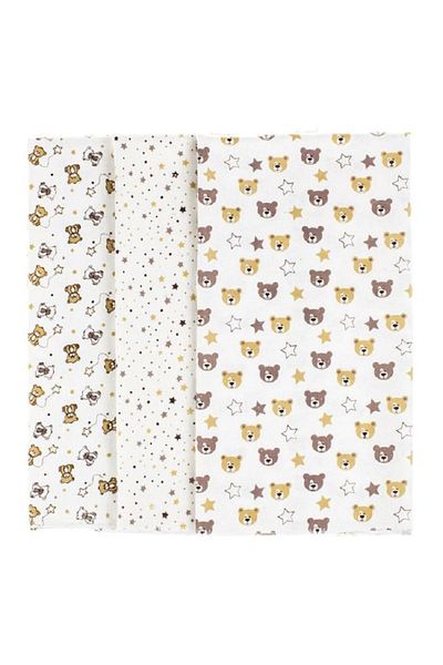 OEM Set 3 cearceafuri finet pentru bebe, 80x80 cm, Bej