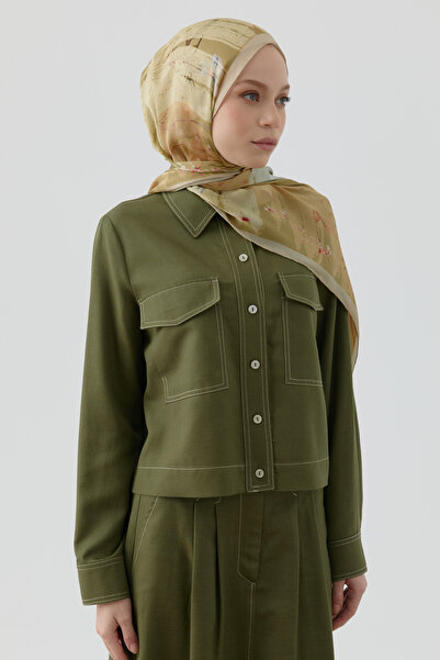 Tuğba Kardelen Şifon İpek Şal - Olive