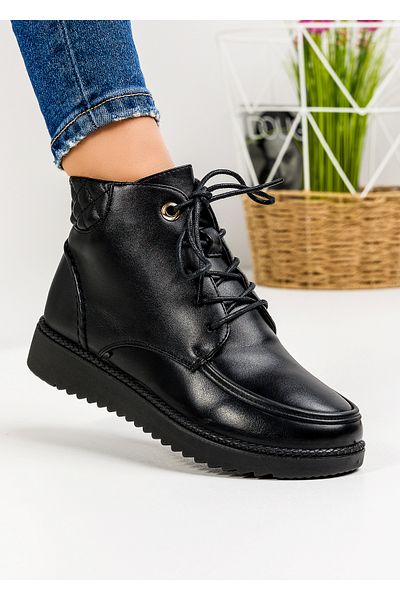 starlike Women's black fur boots A186