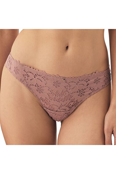 ESOTIQ Chiloți tanga clasici pentru femei cu dantelă florală și pandantiv auriu | Lollipop