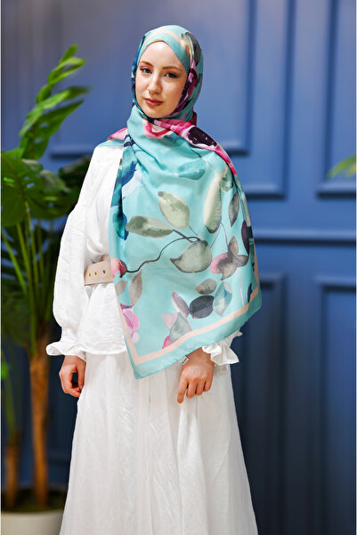 MSCARFS شال حريري من القطن بنمط قزحية