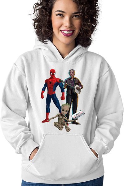 OEM Women's Hoodie Spiderman Music Star Trek Baby Groot