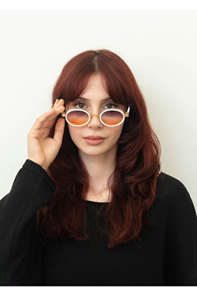 CLAREX Trend Design Oval White Framed Women's Sunglasses