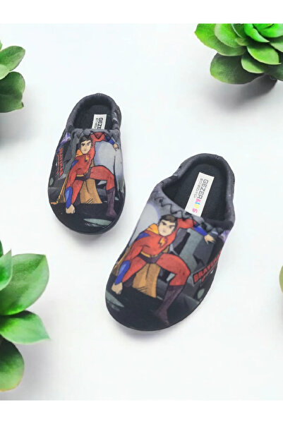 GEZER Çocuk Superman Kaymaz Taban Ev Kreş Okul Terlik